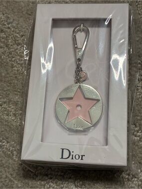 Christian Dior Étoile Star Key Holder Bag Charm Pink & Silver GWP NIB Rare